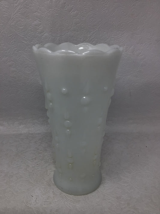Vintage Anchor Hocking Milk Glass Teardrop Vase