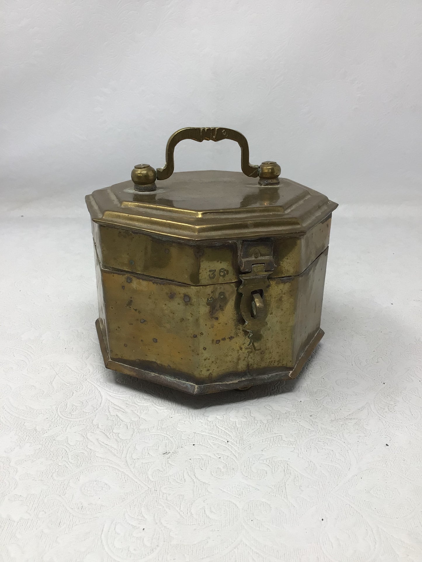 Antique Octagonal Brass Box