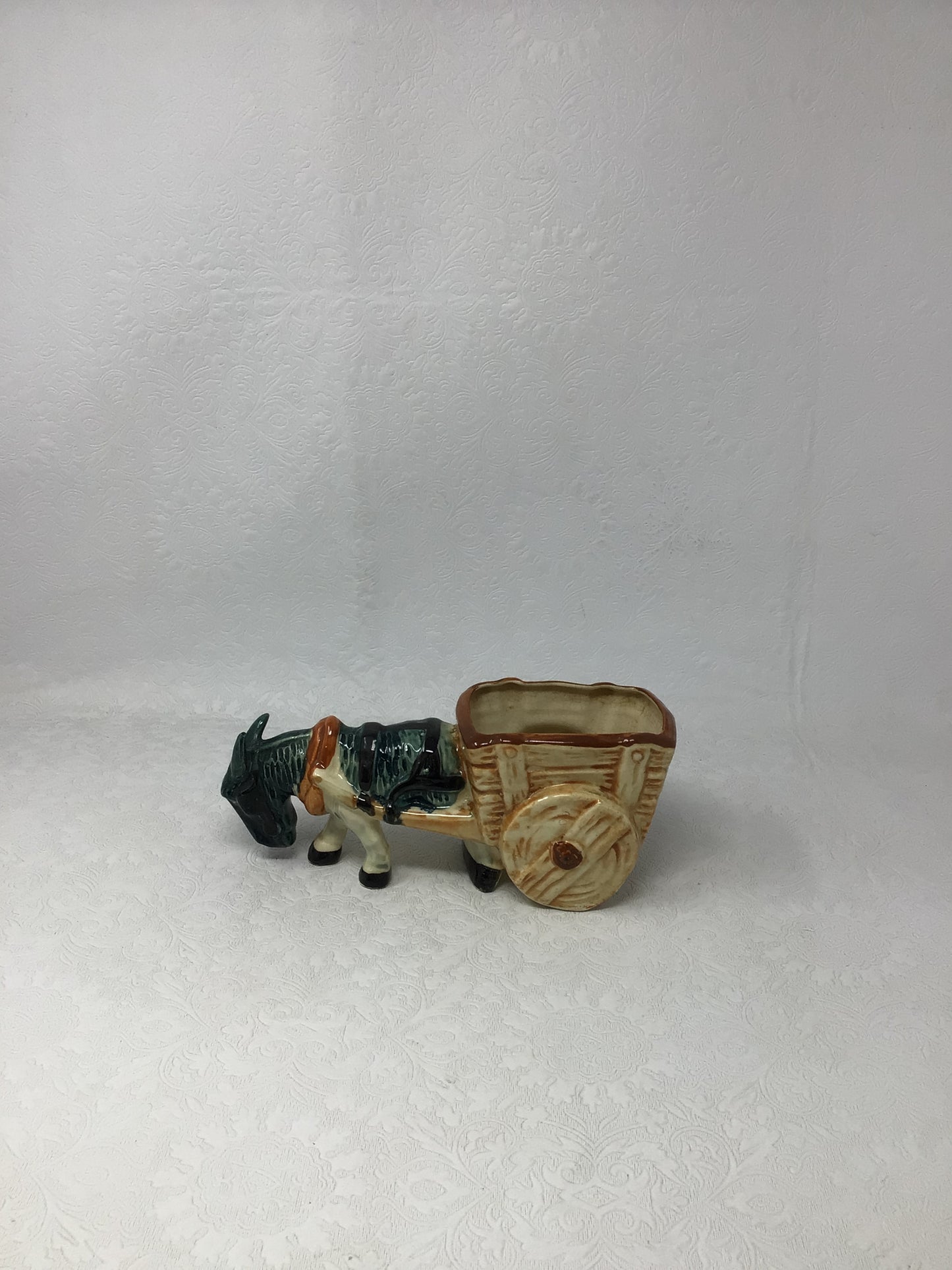 Ceramic Donkey and Cart Planter