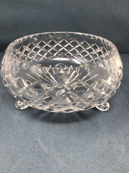 Hand Cut Crystal Footed Bowl.