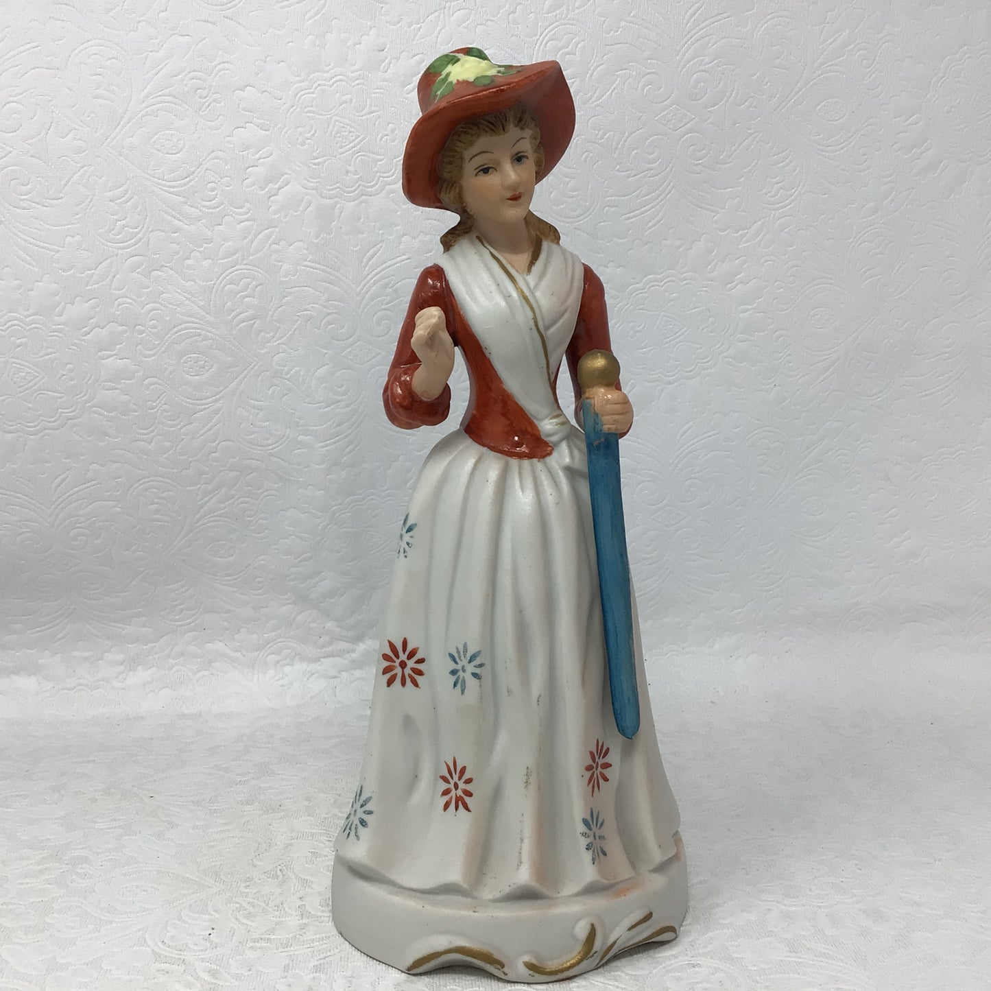 Lovely Red And White Lady Figurine