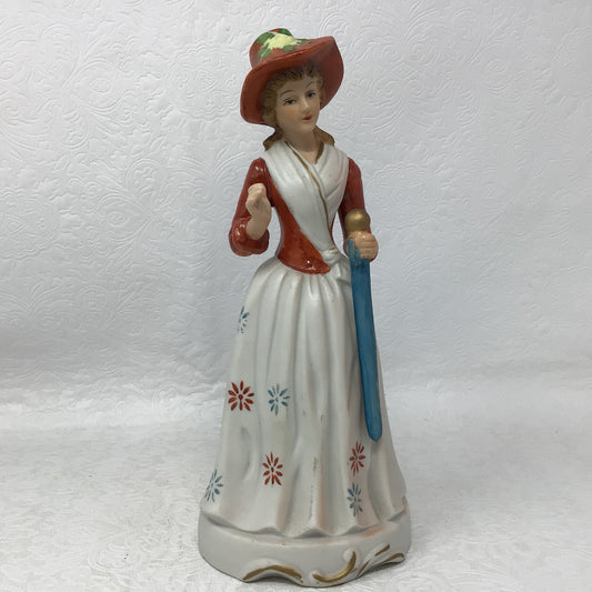 Lovely Red And White Lady Figurine