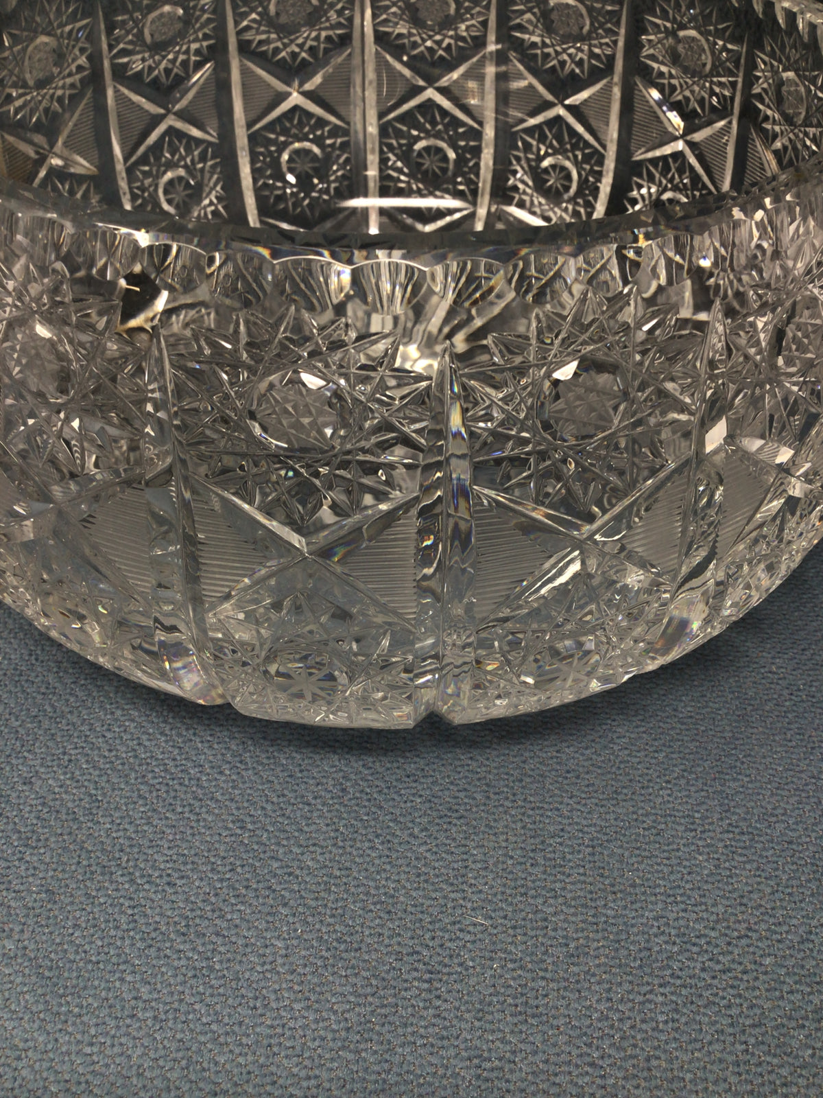 Heavy Pinwheel Cut Crystal Bowl