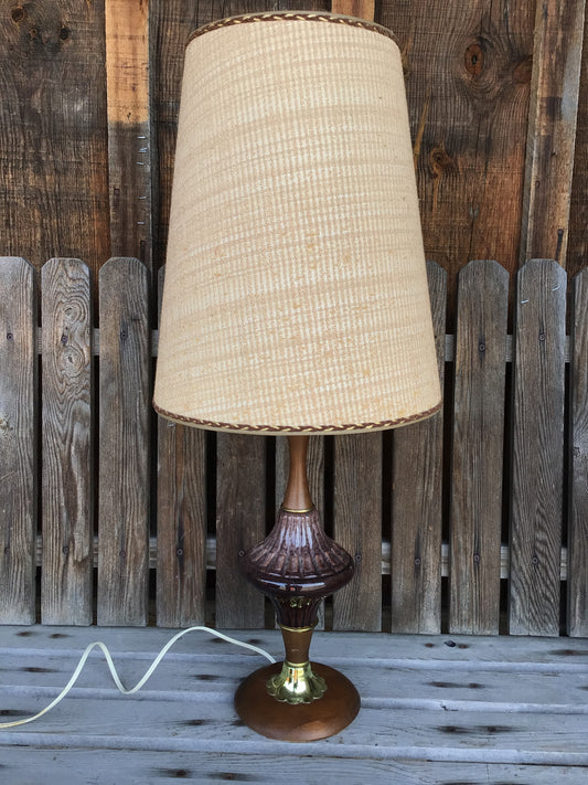 Wood and Ceramic Lamp