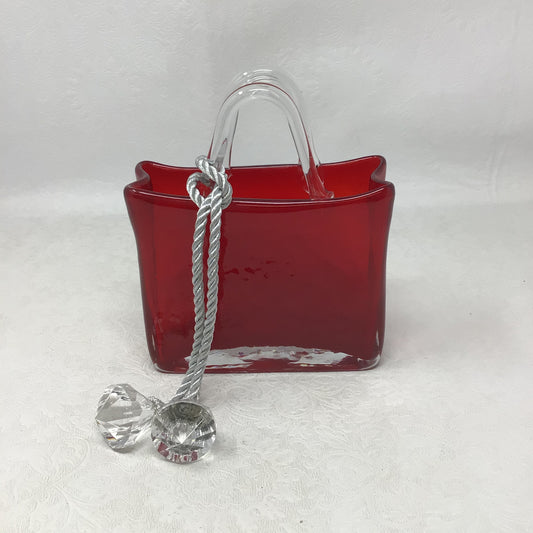 Decorative Red Glass Handbag
