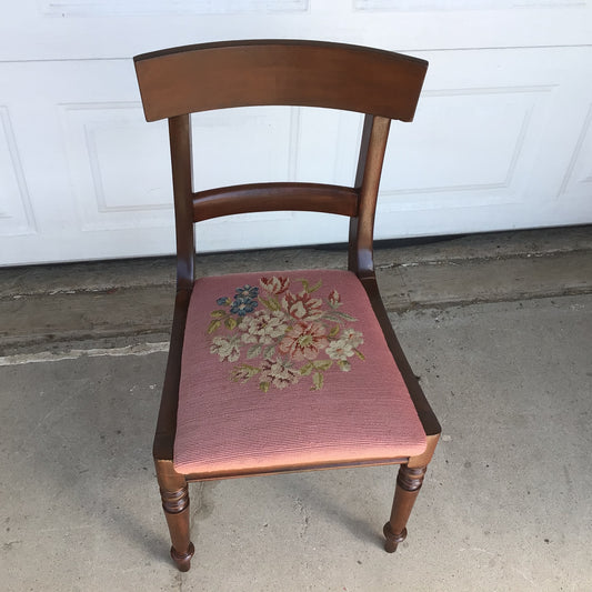Vintage Pink Needlepoint Chair