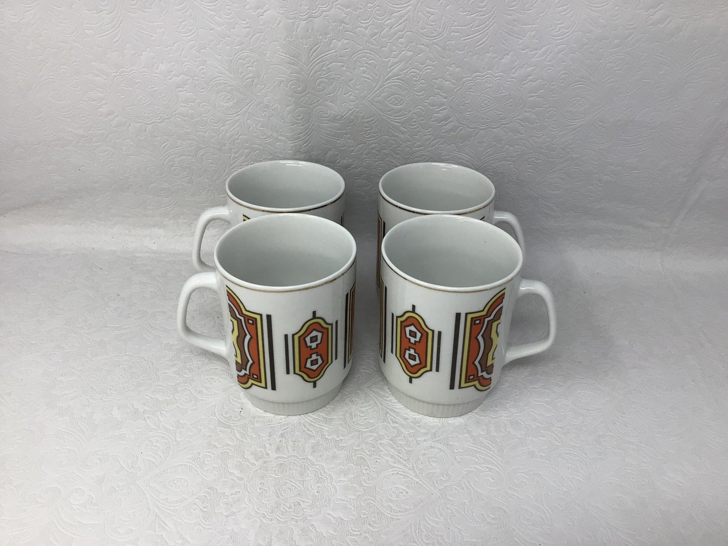 Set of Four Retro Mugs