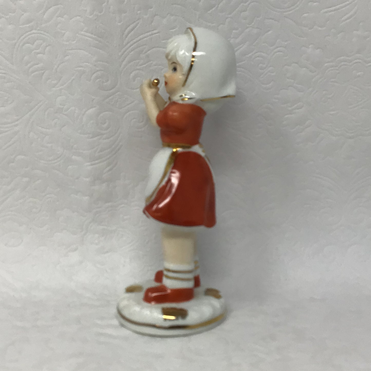 Vintage Girl with Flute Porcelain Figurine