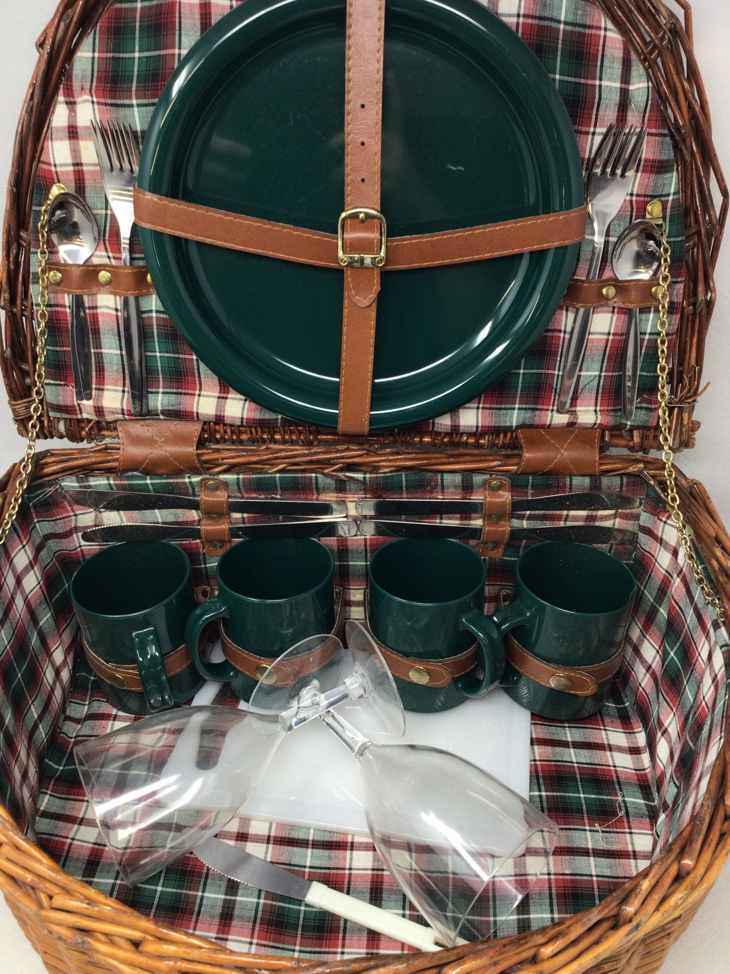 Natural Woven Wicker Picnic Basket Set
