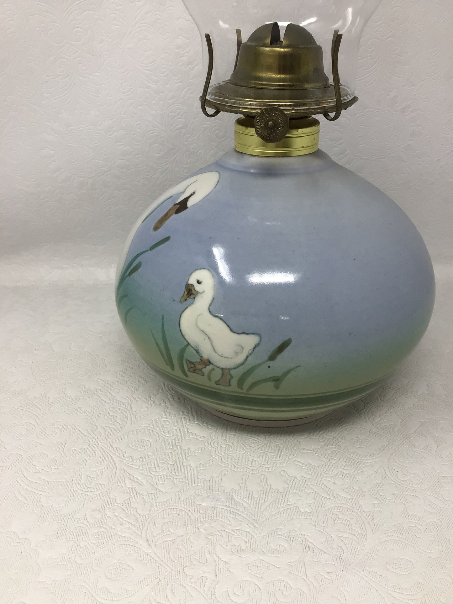 Vintage Ugly Duckling Pottery Oil Lamp