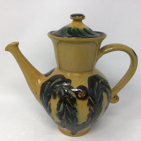 Vintage Hungarian Majolica Pottery Teapot