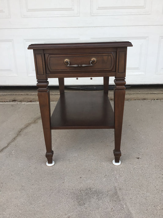 Dark Brown Wood Side Table