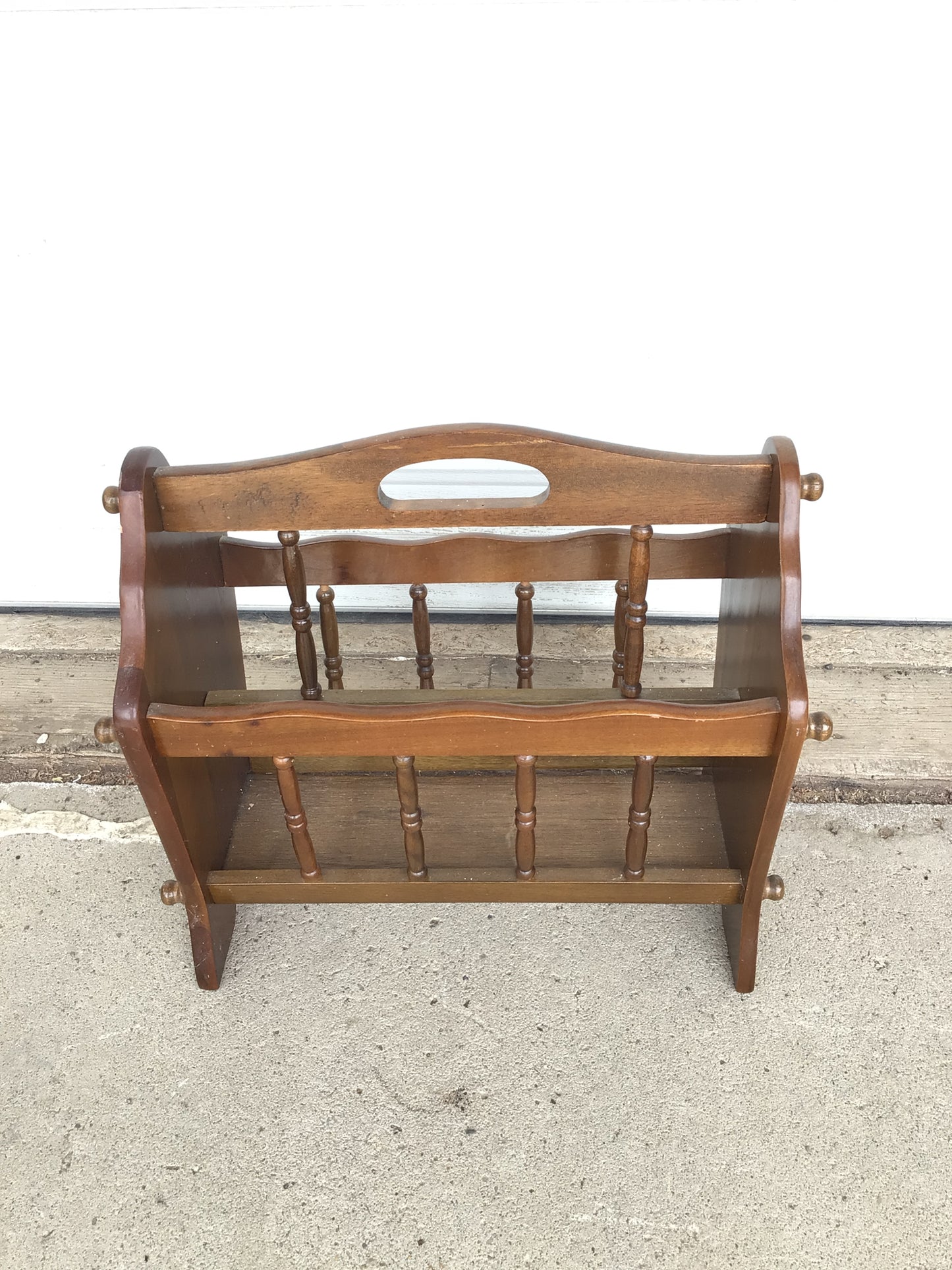 Vintage Wooden Magazine Rack