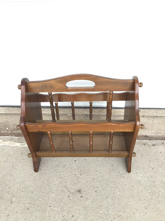 Vintage Wooden Magazine Rack