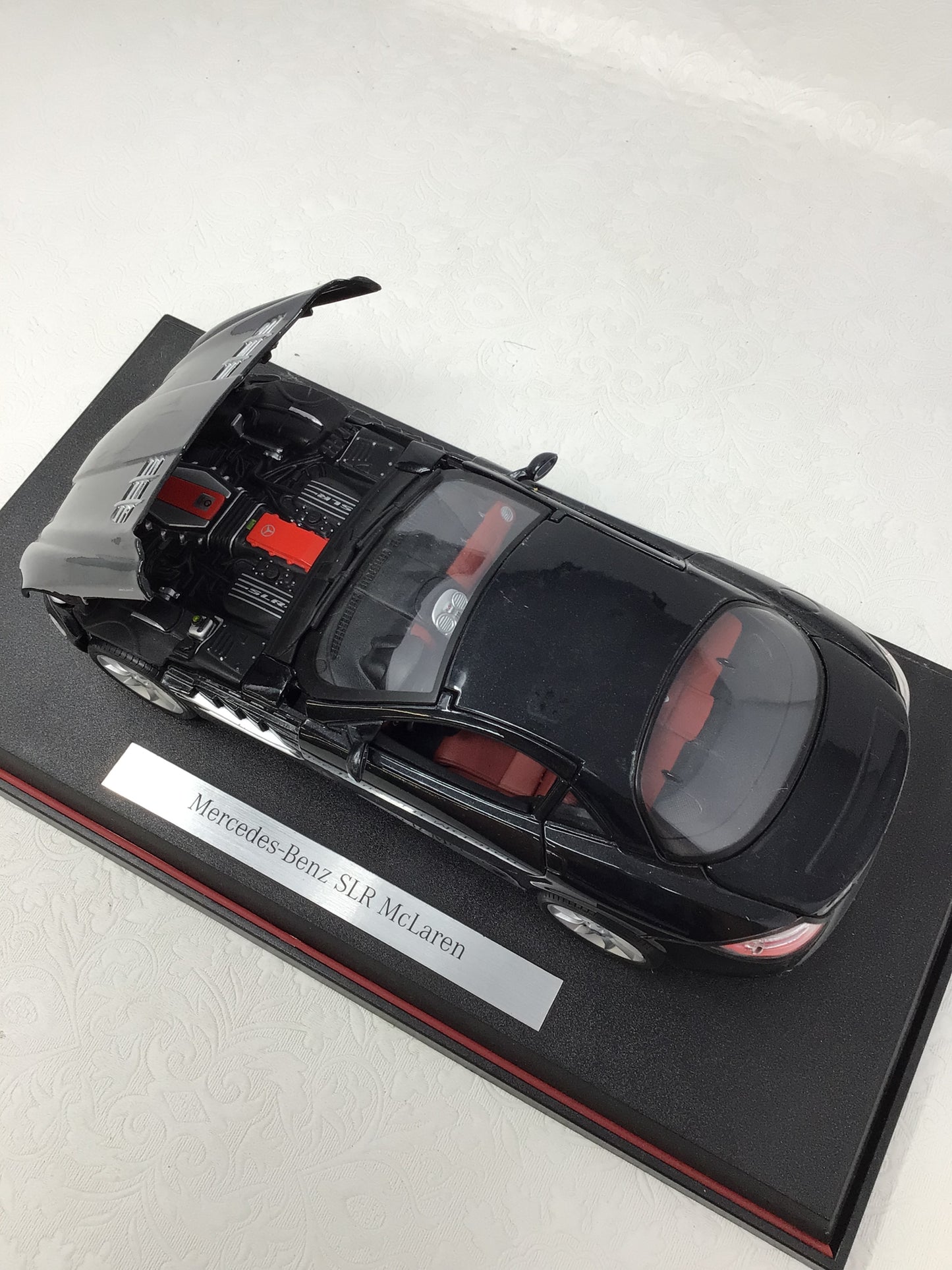 Model of a Black Mercedes-Benz SLR McLaren