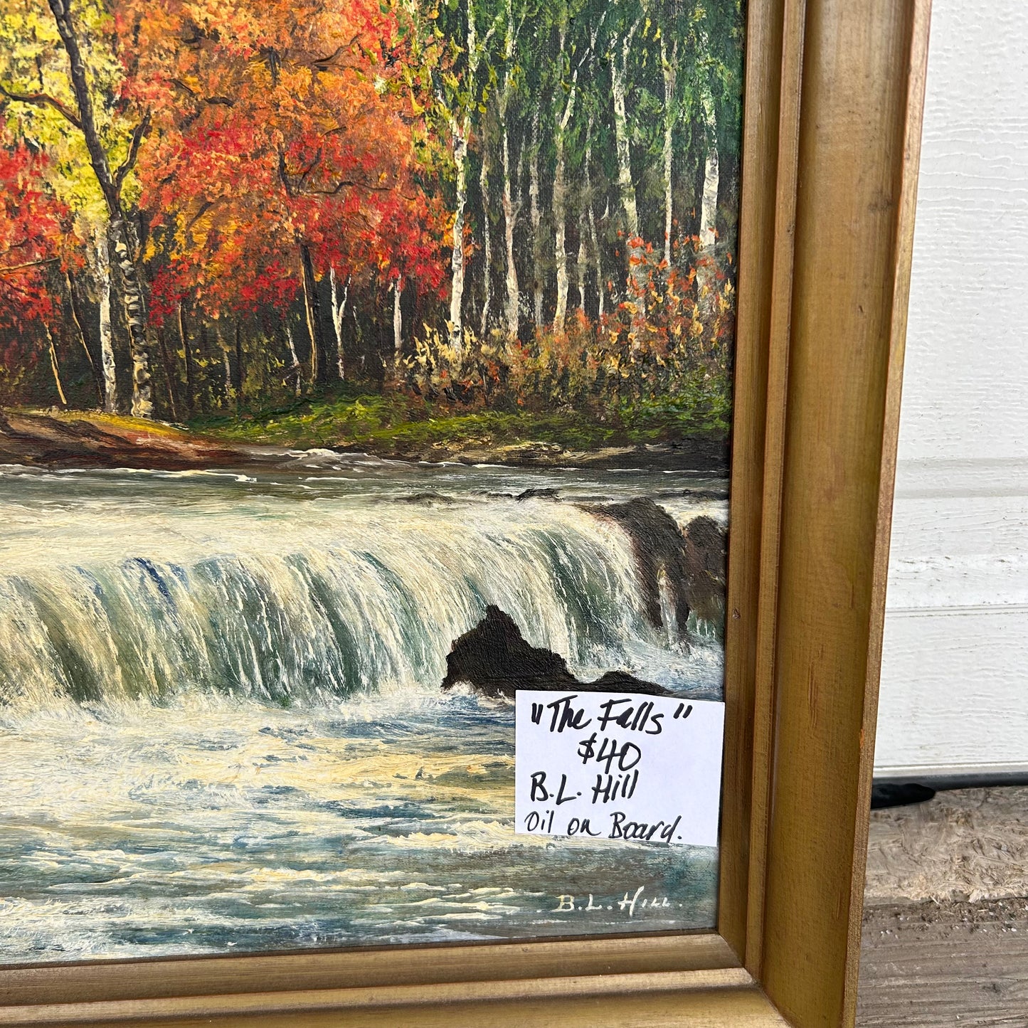 “The Falls” by B.L. Hill Oil Painting