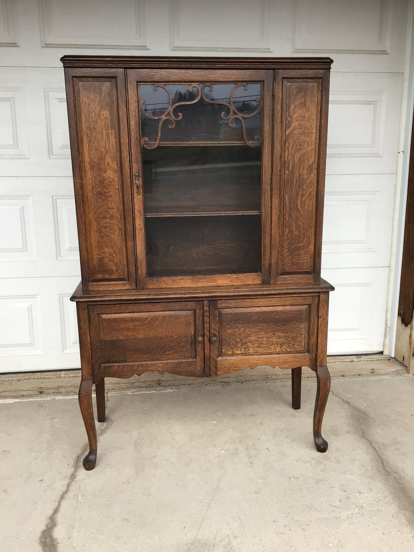 Antique solid wood china cabinet