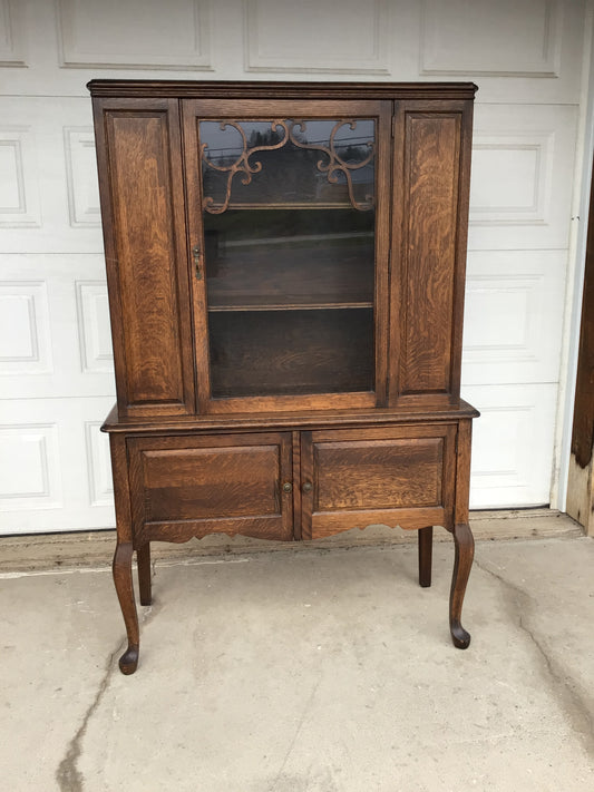 Antique solid wood china cabinet