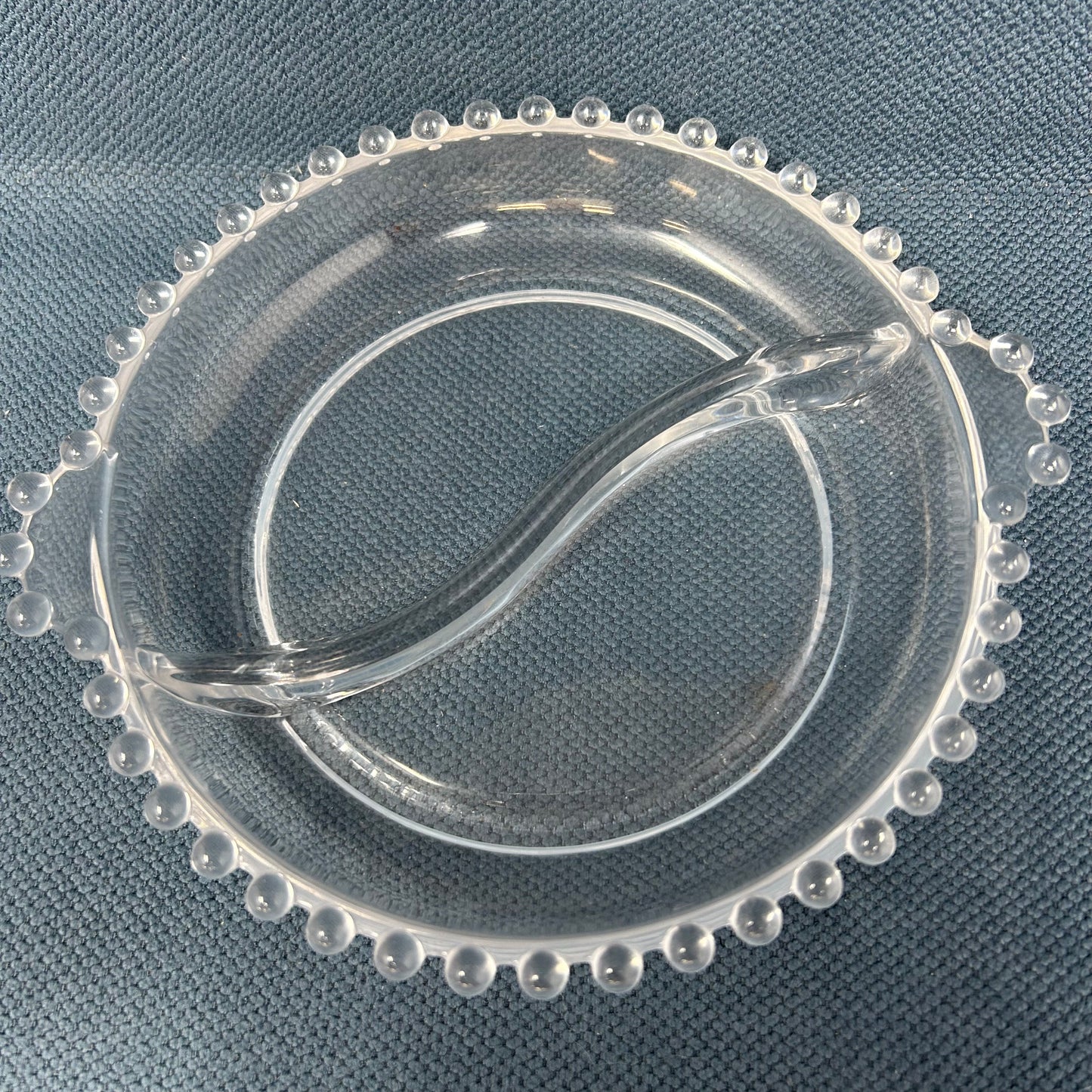 Imperial Candlewick Glass Divided Tray