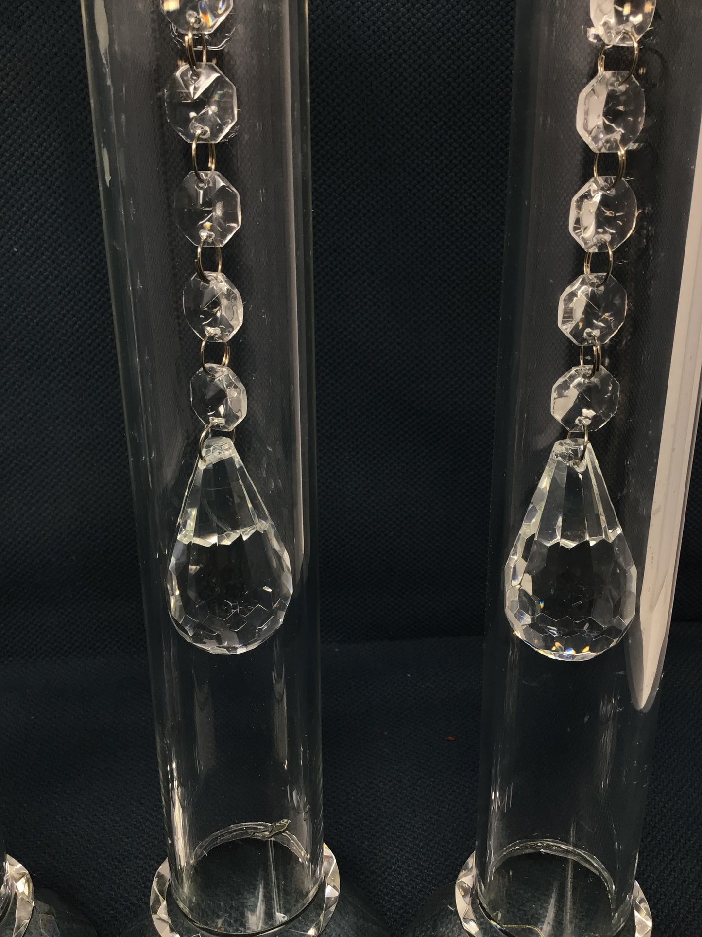 Set of 5 Hanging Crystal Candle Holders