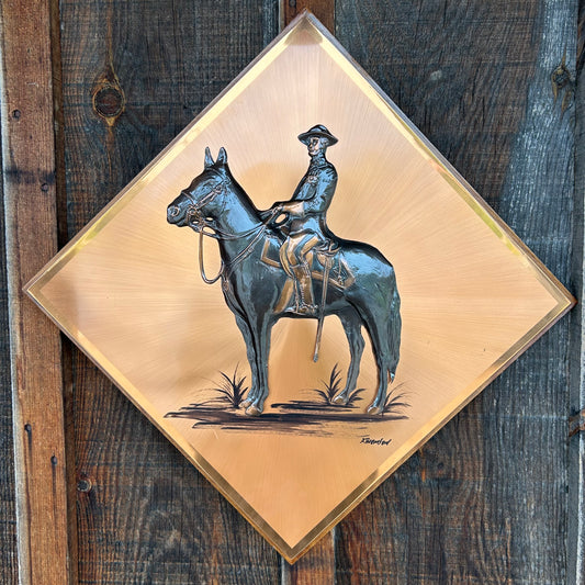 Vintage Hammered Copper Art - “Mountie” by J. Thomson