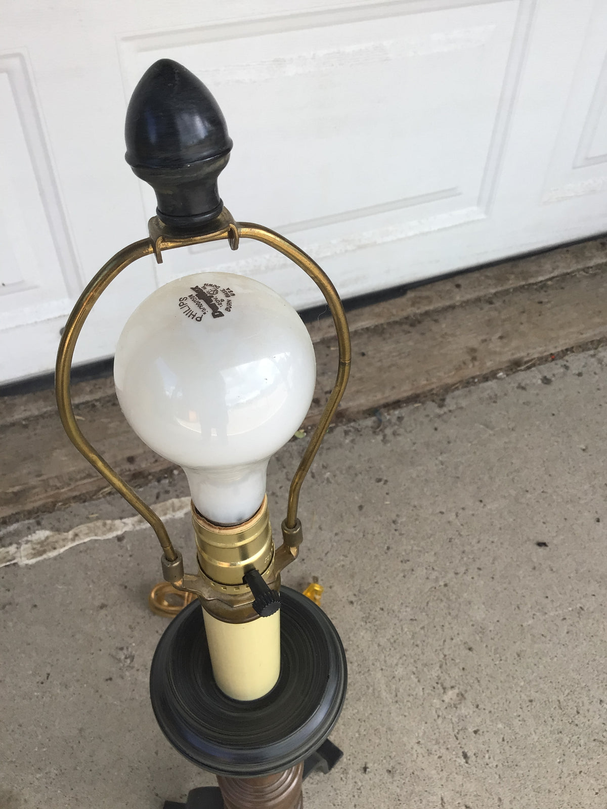 Vintage Turned-Wood Candlestick Table Lamp
