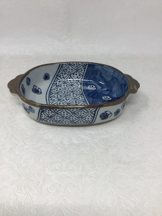 Antique Japanese Imari Blue Porcelain Dish