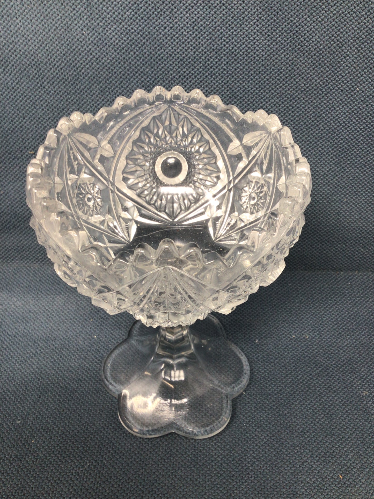 Vintage Pedestal Cut Glass Dish