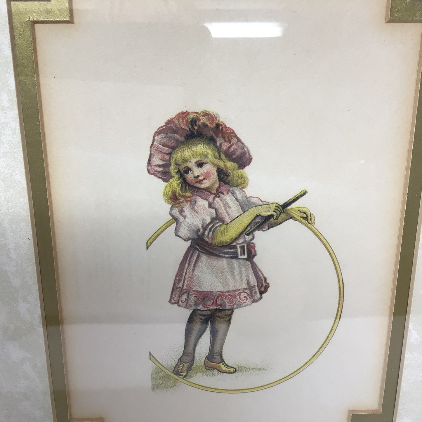 Vintage Framed Print “Girl with Hoop”