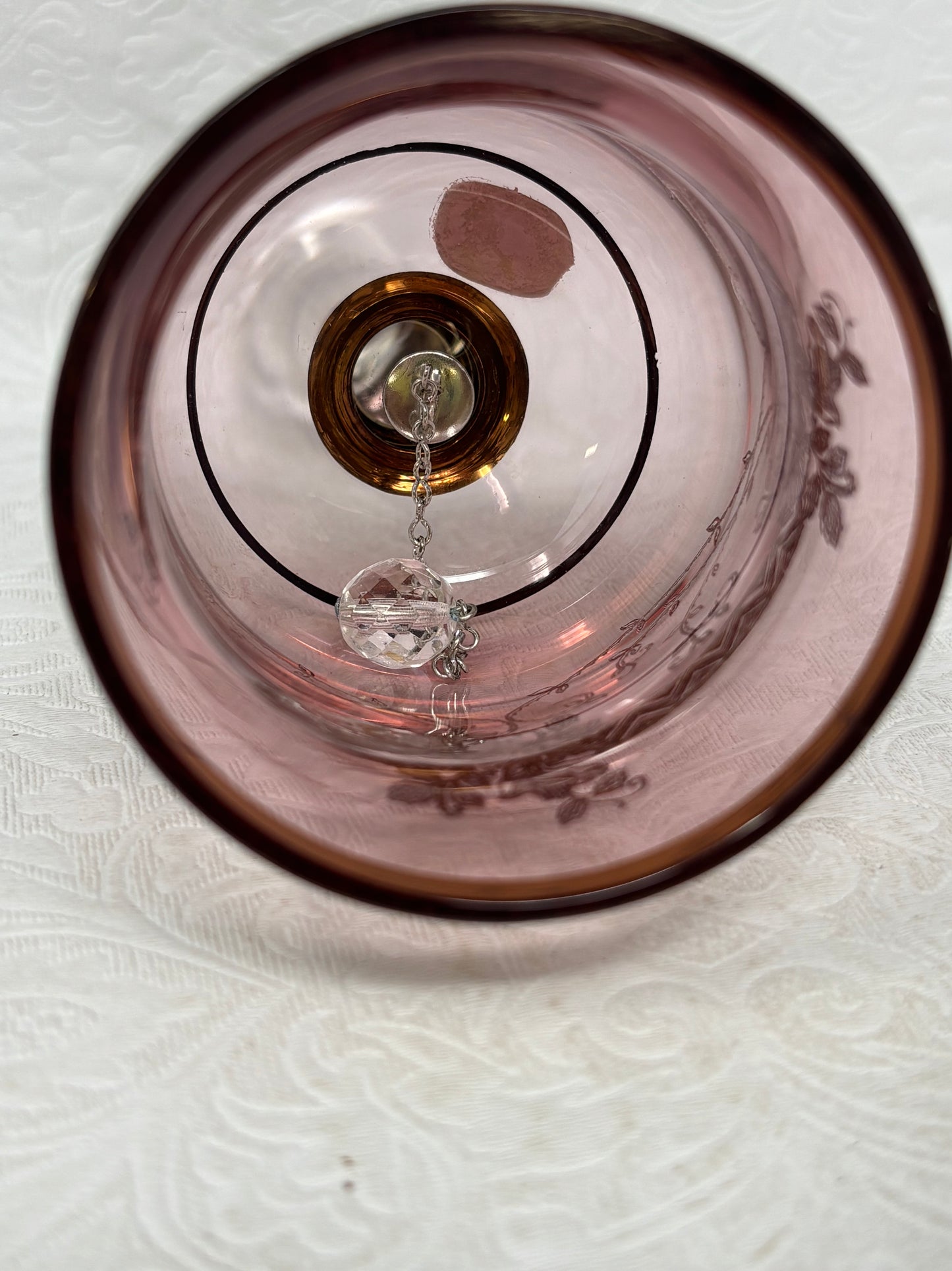 Bohemian Crystal Cranberry Glass Bell