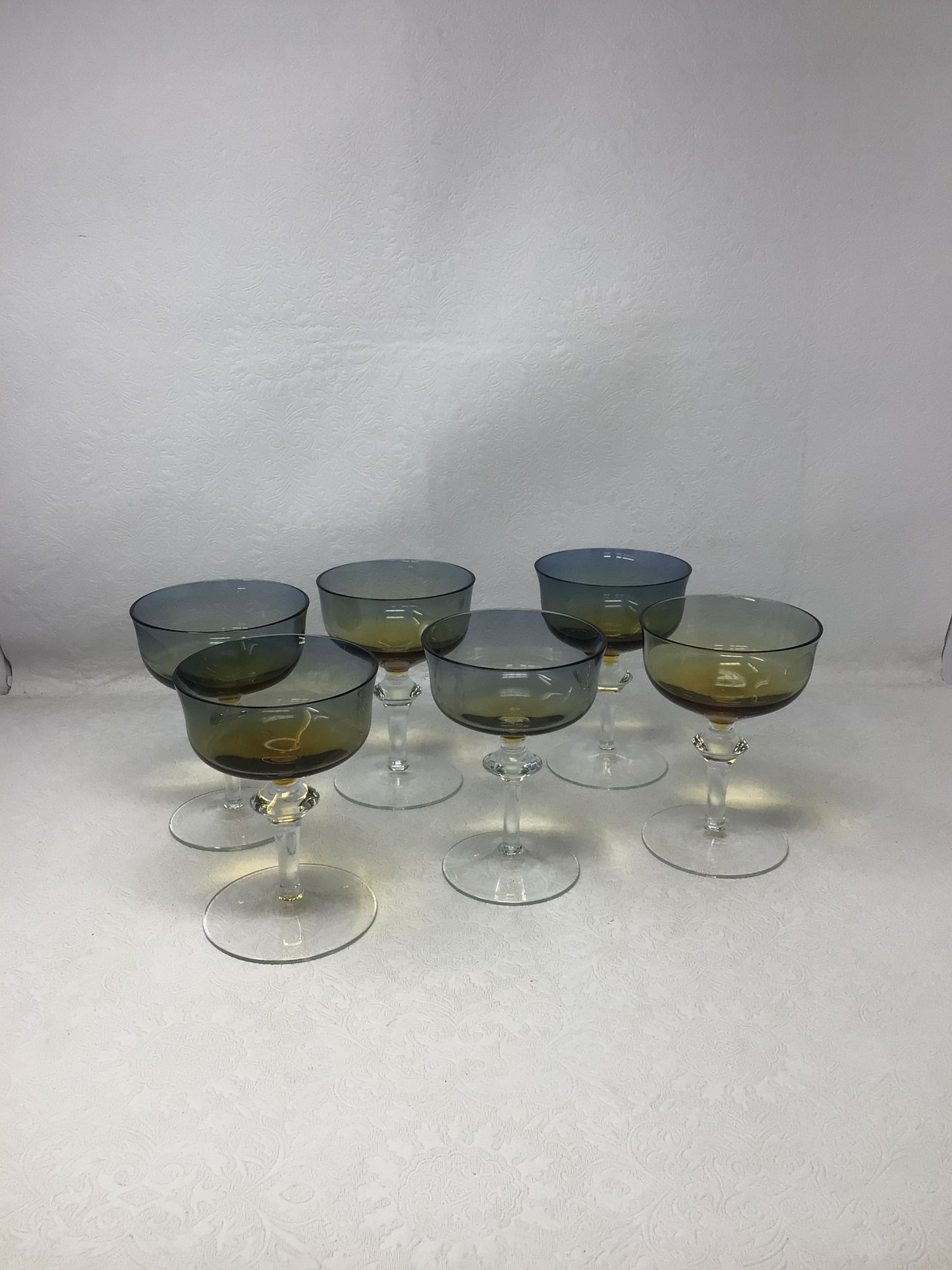 Vintage Denby "Aurora" Champagne Coupe Glasses Set of 6