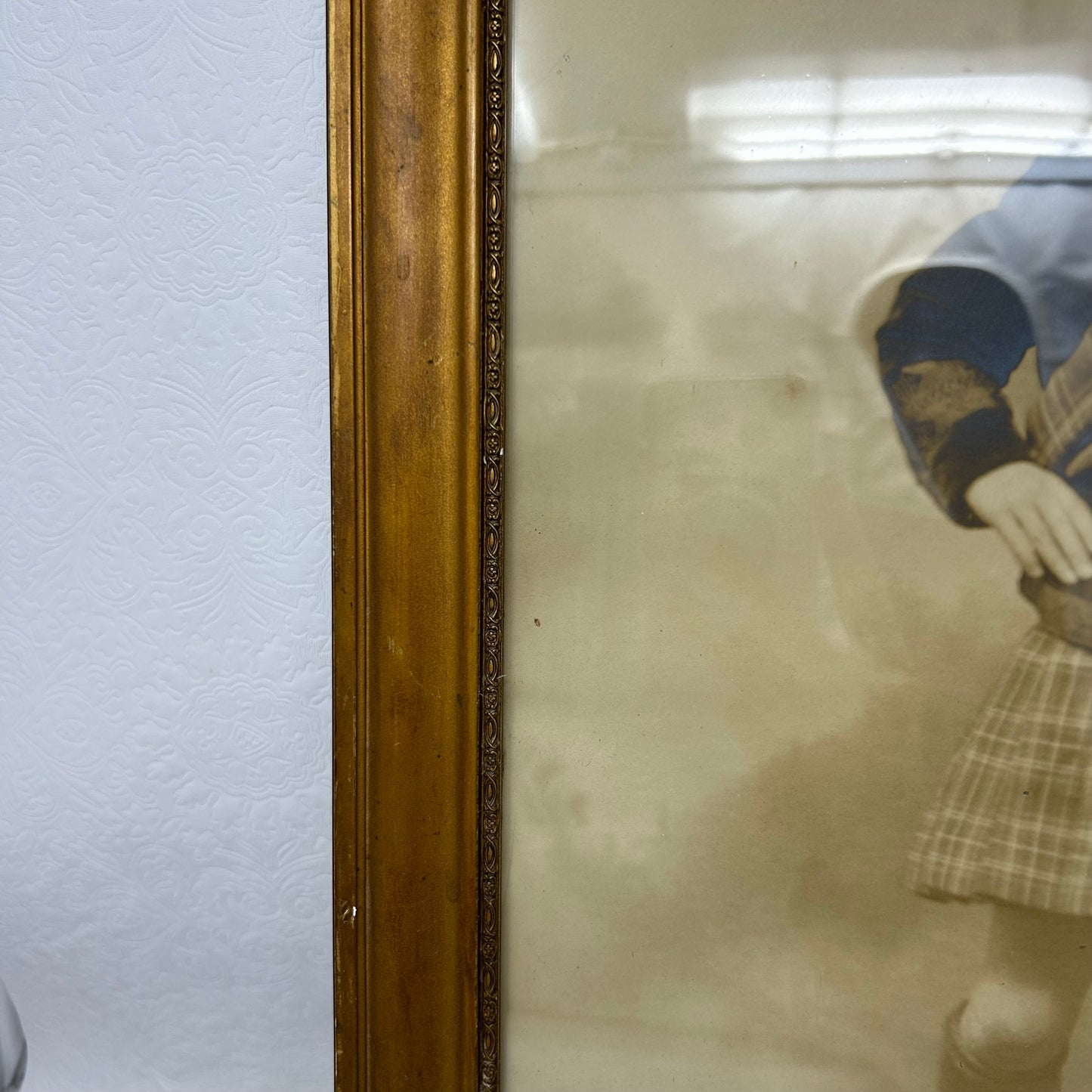 Antique Framed Photograph - Child in Traditional Scottish Costume