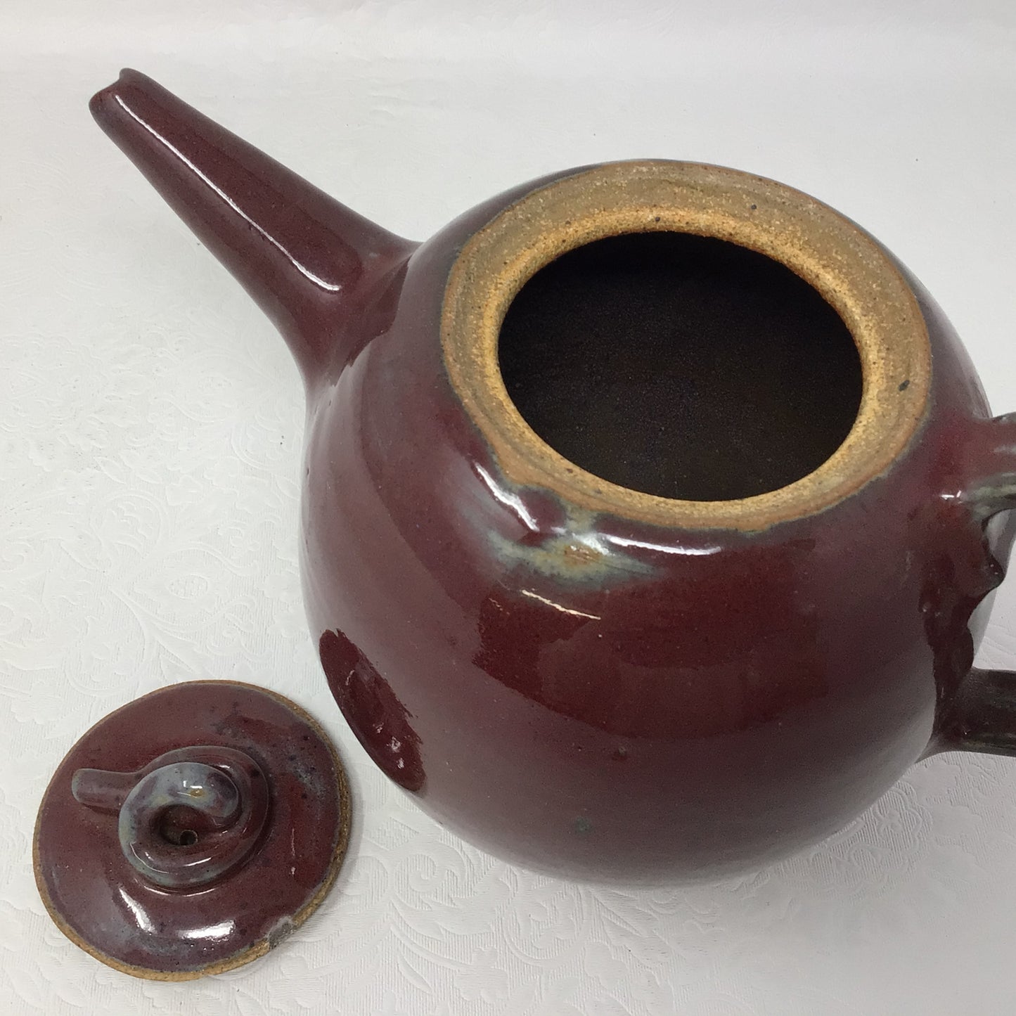 Purple and Blue Pottery Teapot