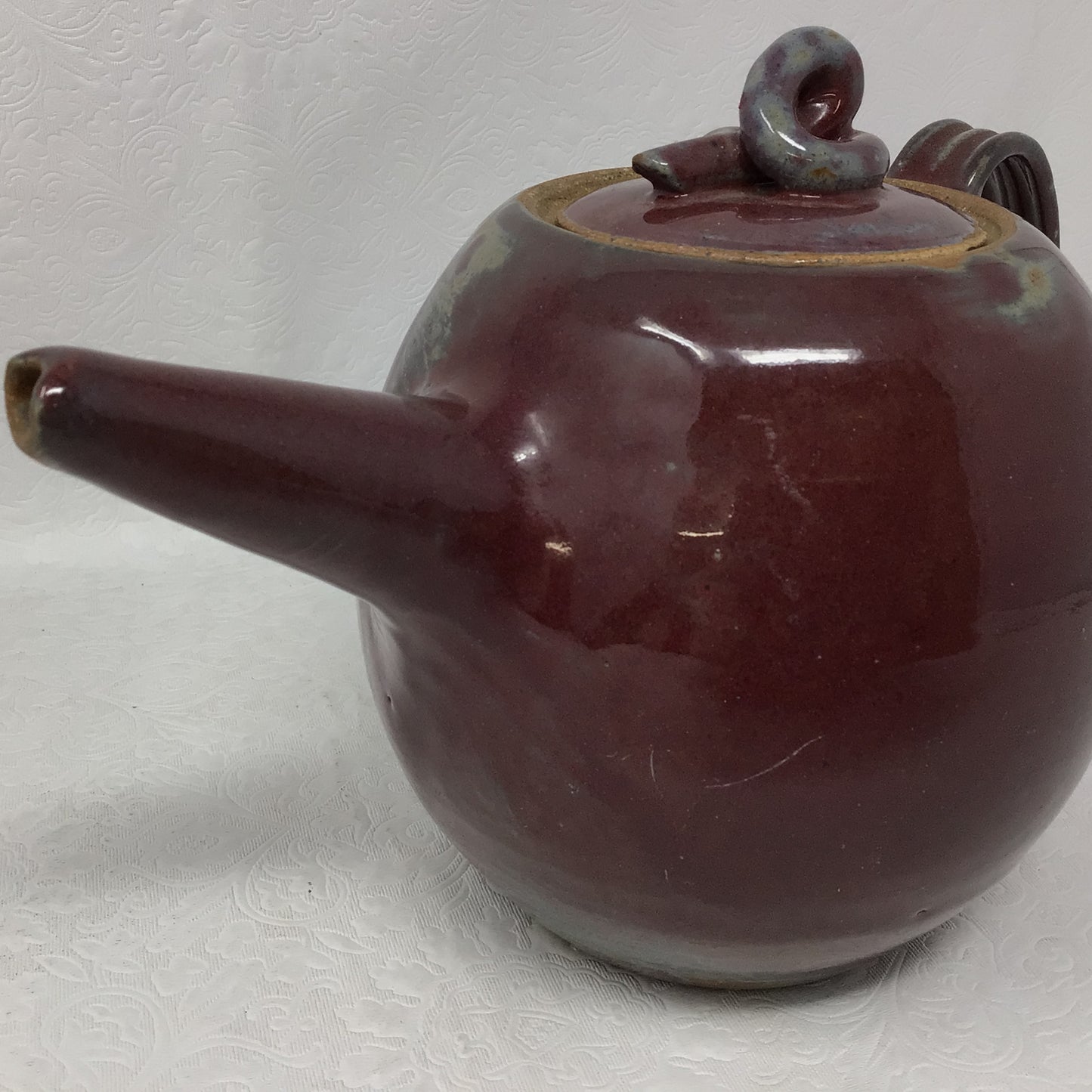 Purple and Blue Pottery Teapot