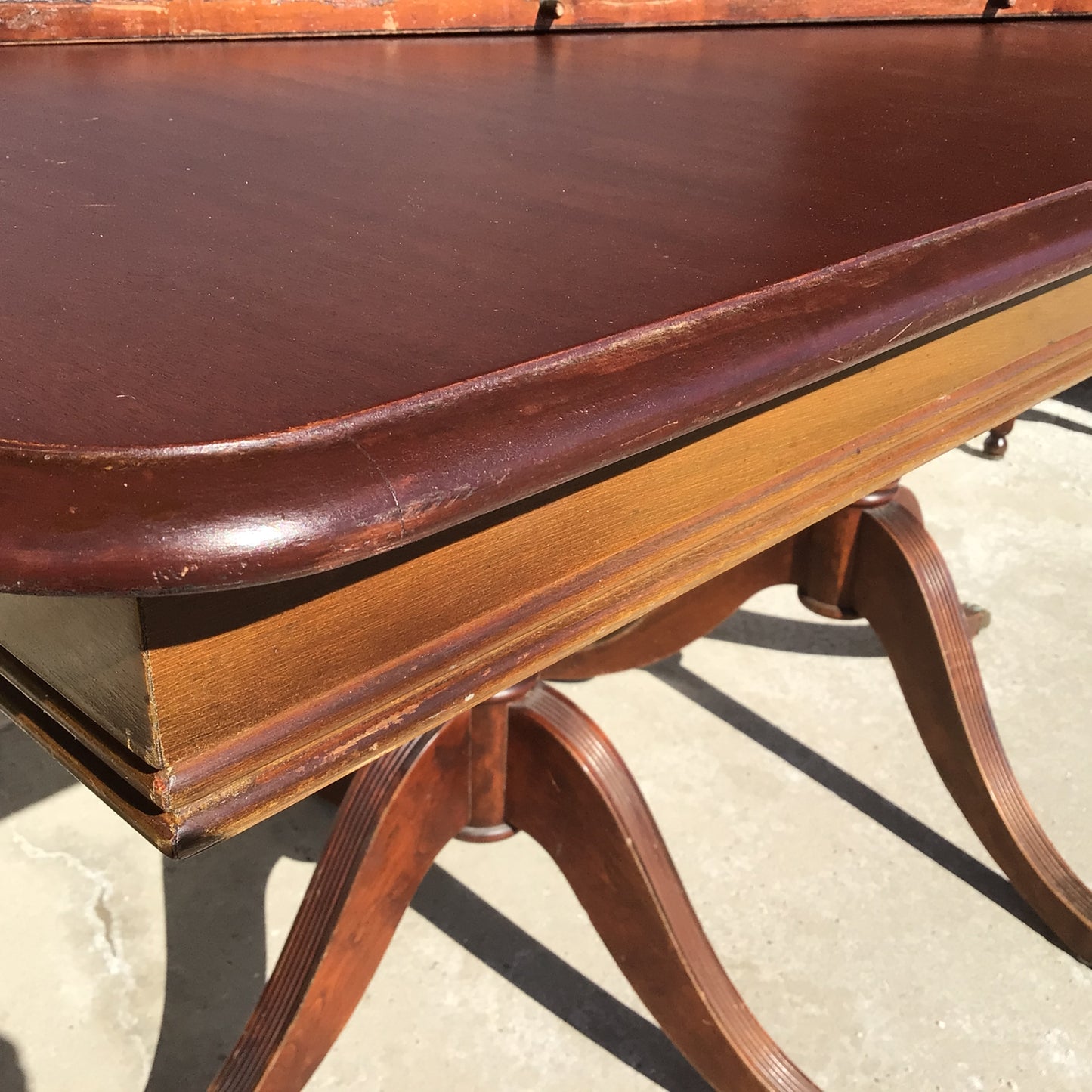 Double Pedestal Duncan Phyfe Style Dining Table