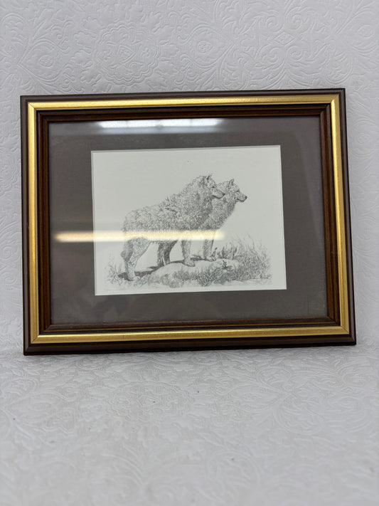 Signed Print Of Pencil Artwork In Frame