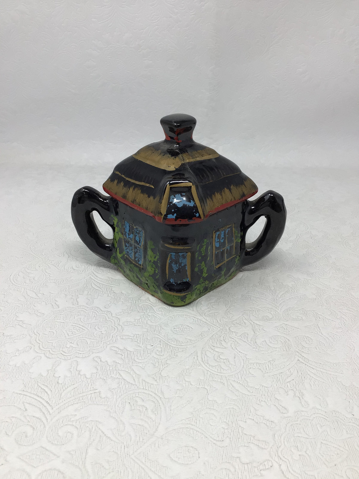 3 Piece Black Cottage Tea Set