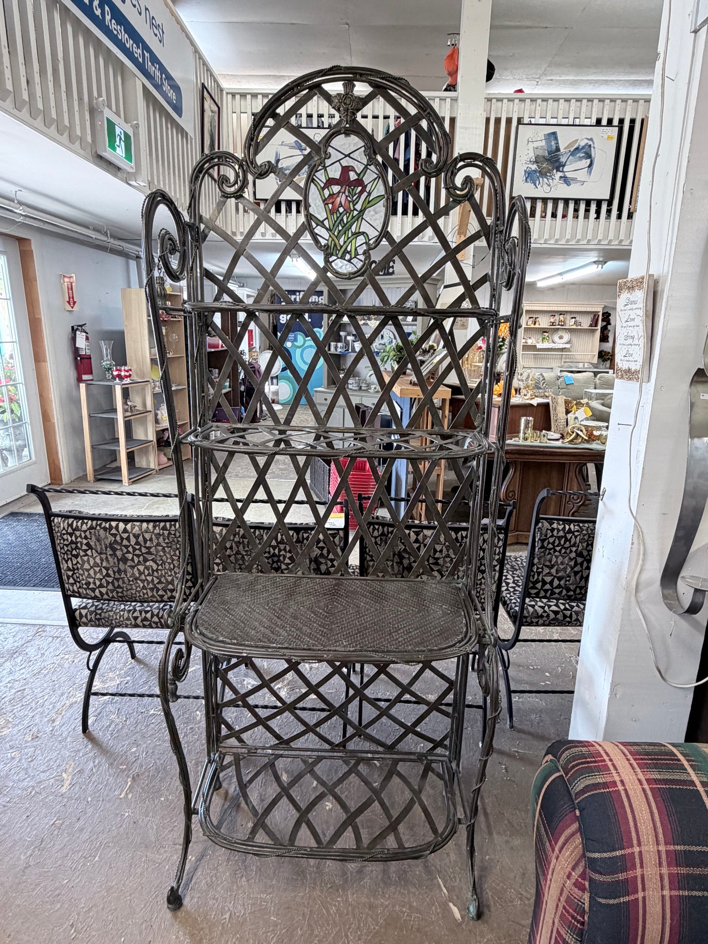 Vintage Wrought Iron Baker's Rack