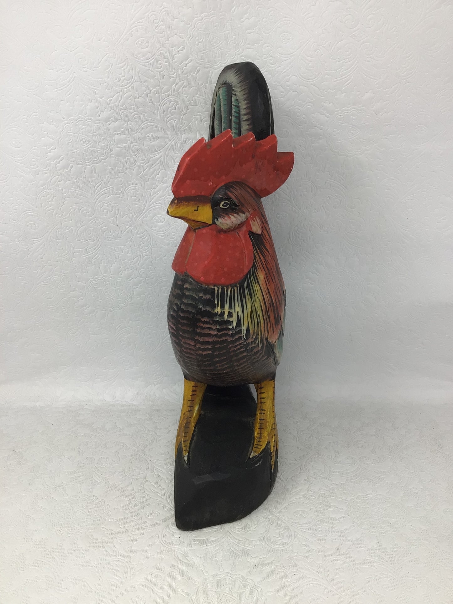 Wooden Rooster Figurine