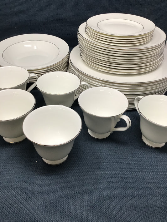 Wedgwood China "Signet Platinum"  43 pc Dish Set