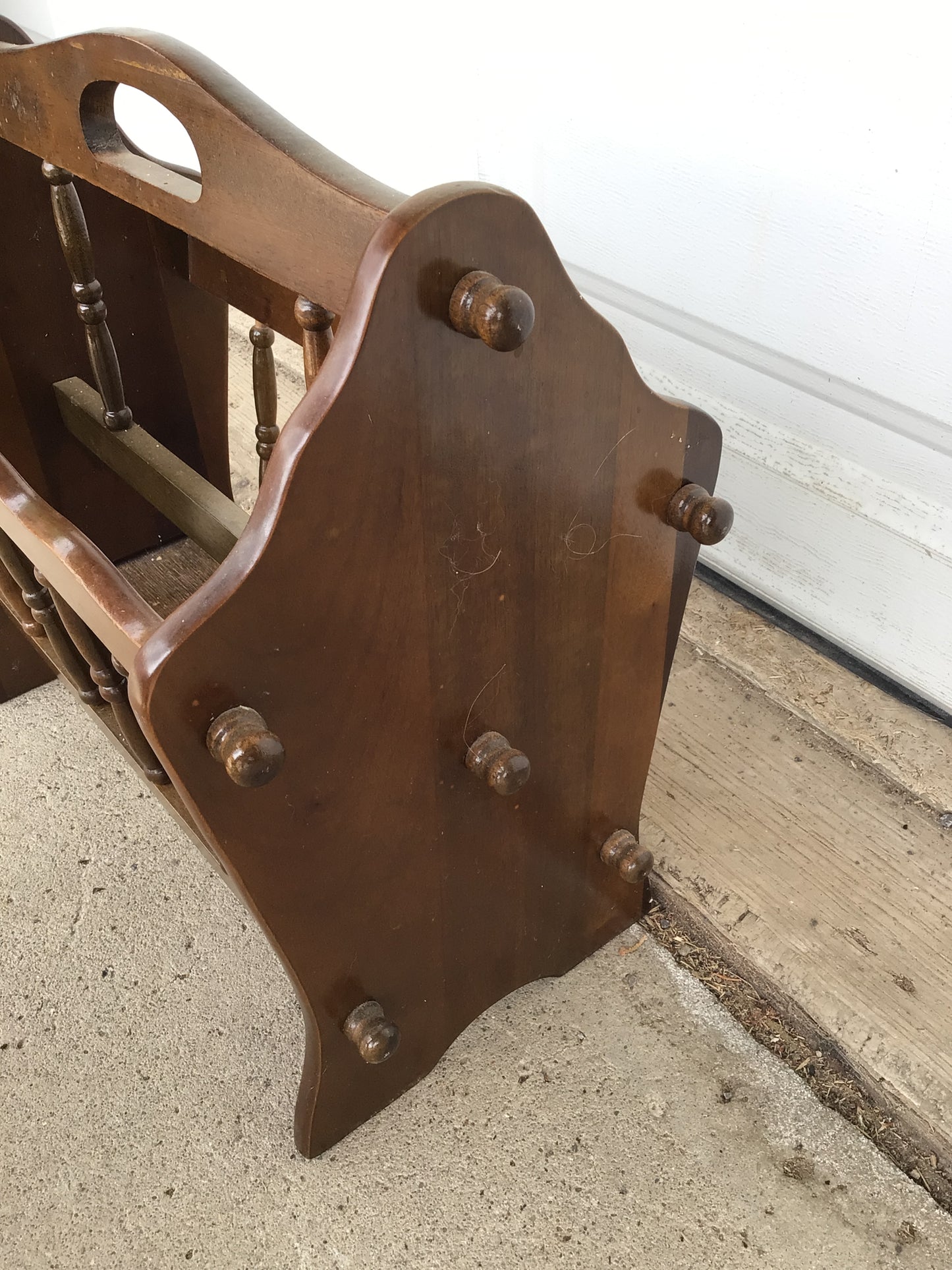 Vintage Wooden Magazine Rack