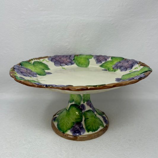 Fitz and Floyd Arbor Grape Cake Stand