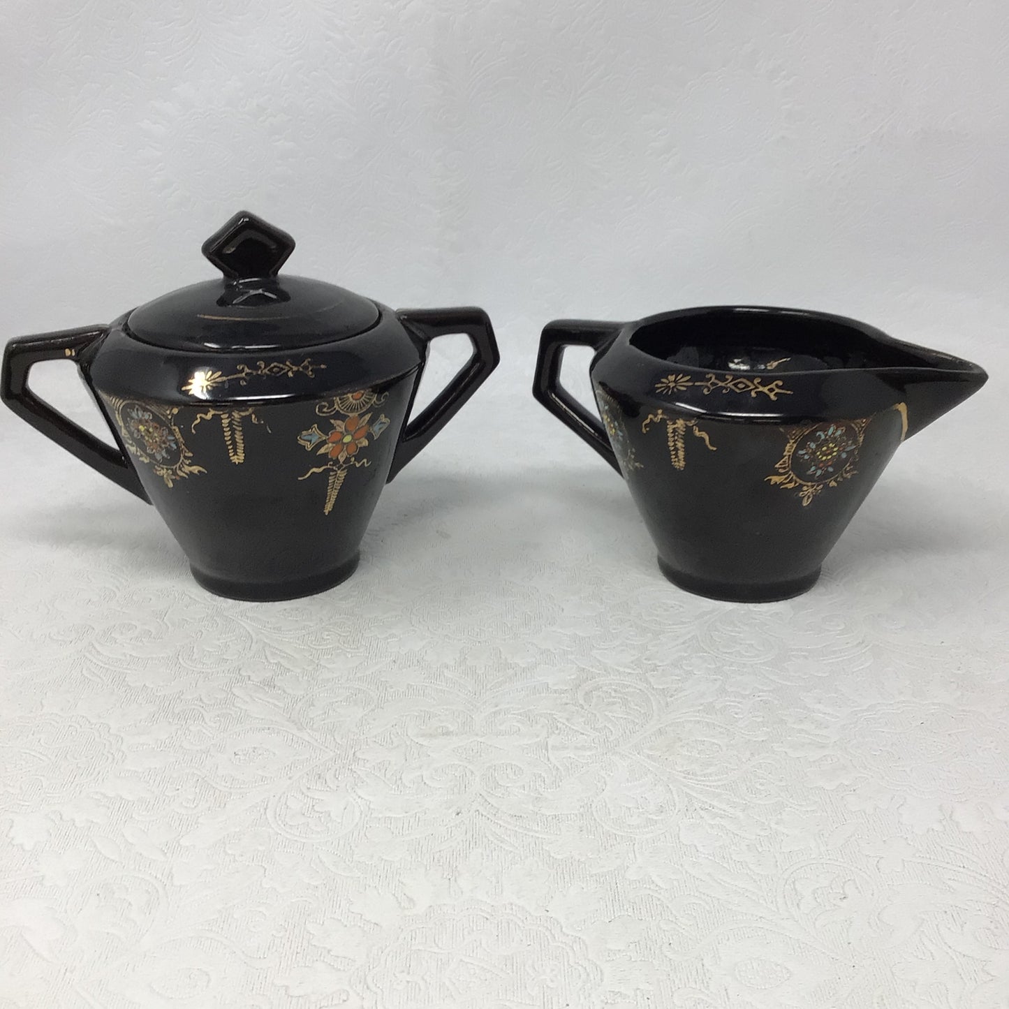 Vintage Japanese Lusterware Cream & Sugar