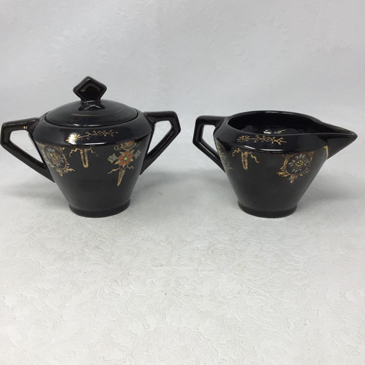 Vintage Japanese Lusterware Cream & Sugar