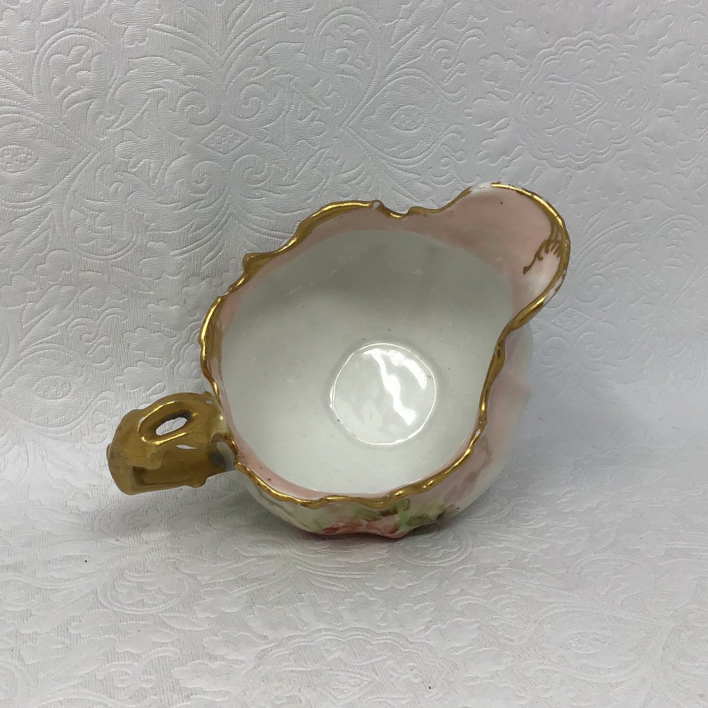 Antique Limoges France Porcelain Creamer With Floral Design