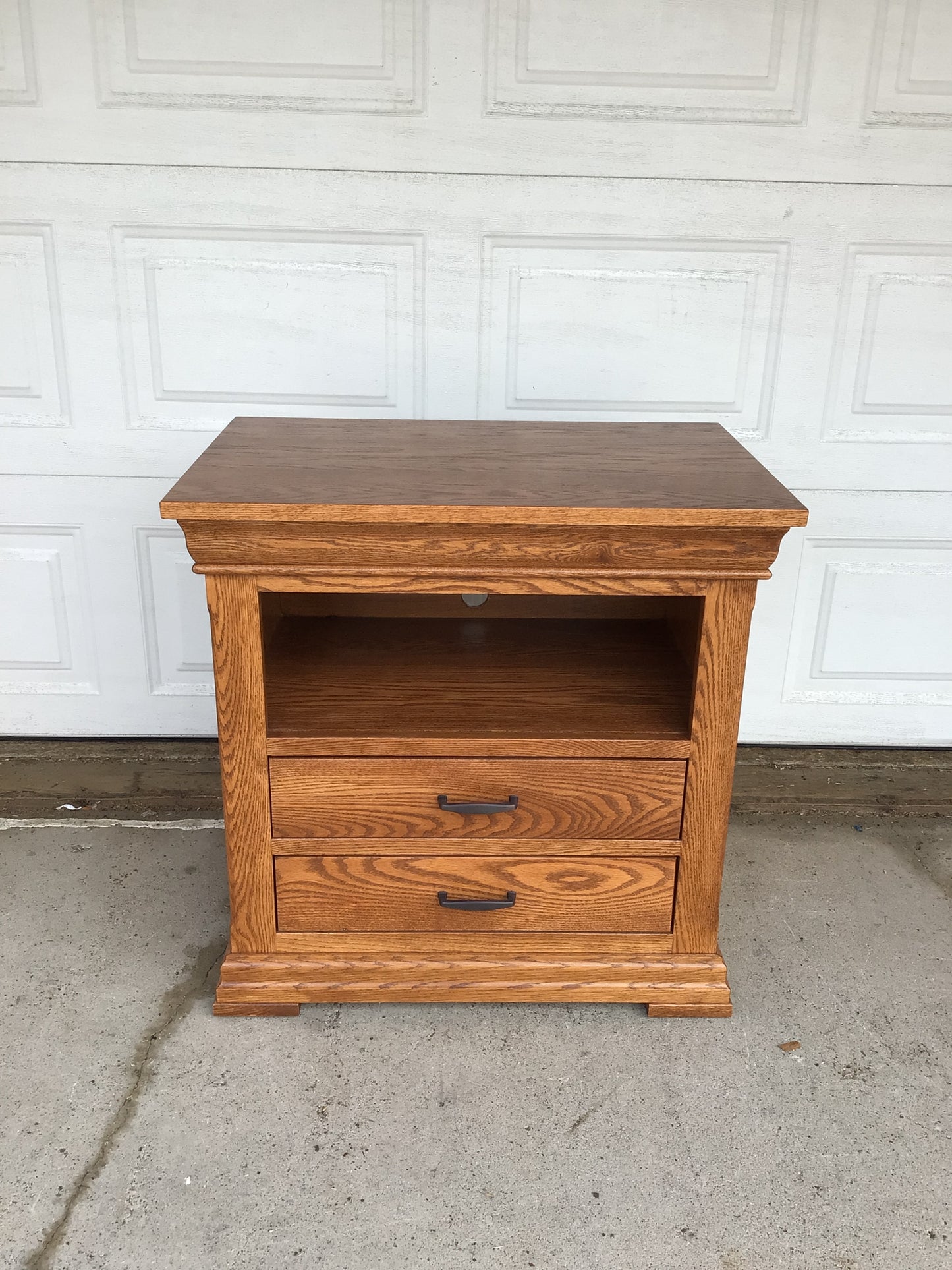 Open Shelf Oak Nightstand