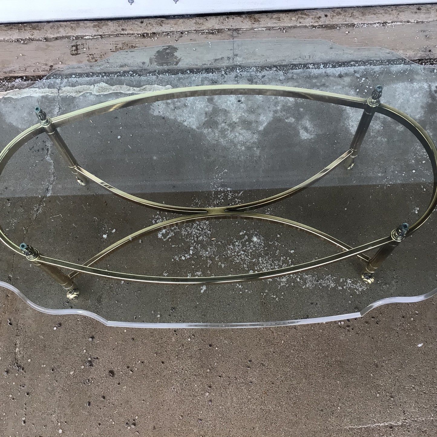 Brass Coffee Table with Glass Top