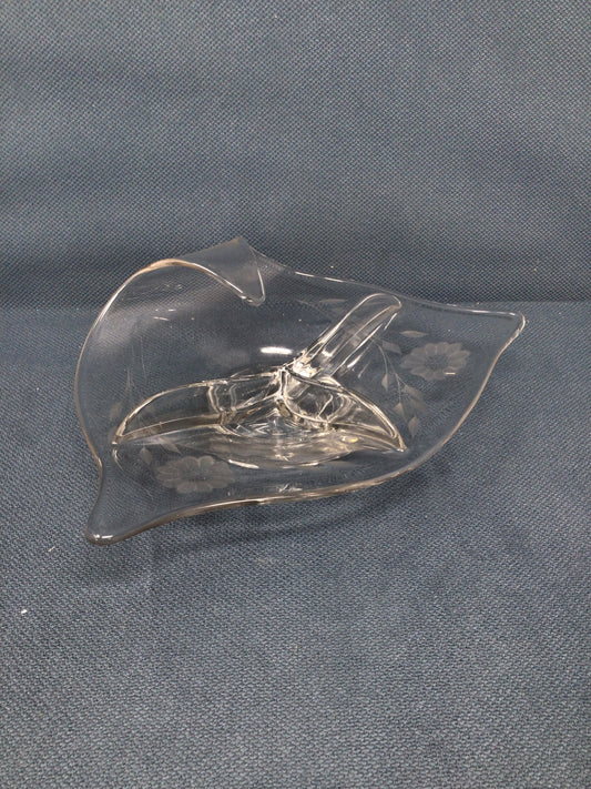 Glass Cornflower Divided Dish