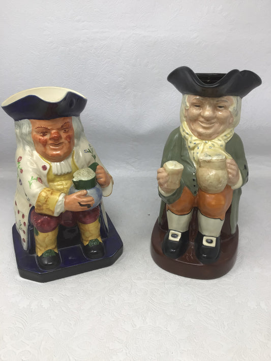 Copeland Spode and Royal Doulton “Happy John” Toby Jugs, Set of 2