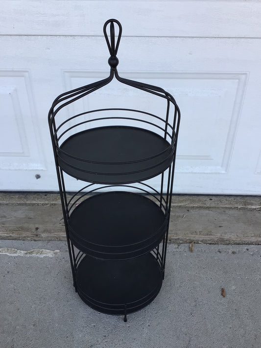 3 Tier Black Dessert Tray